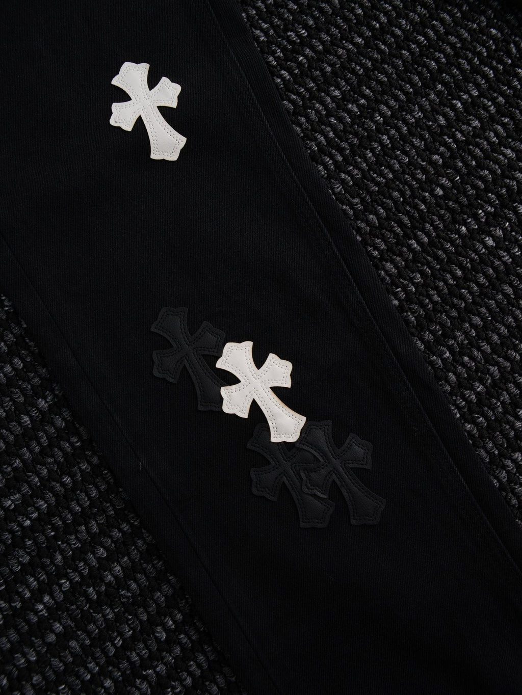 Chrome Hearts Cross Patch Black Jeans — detail