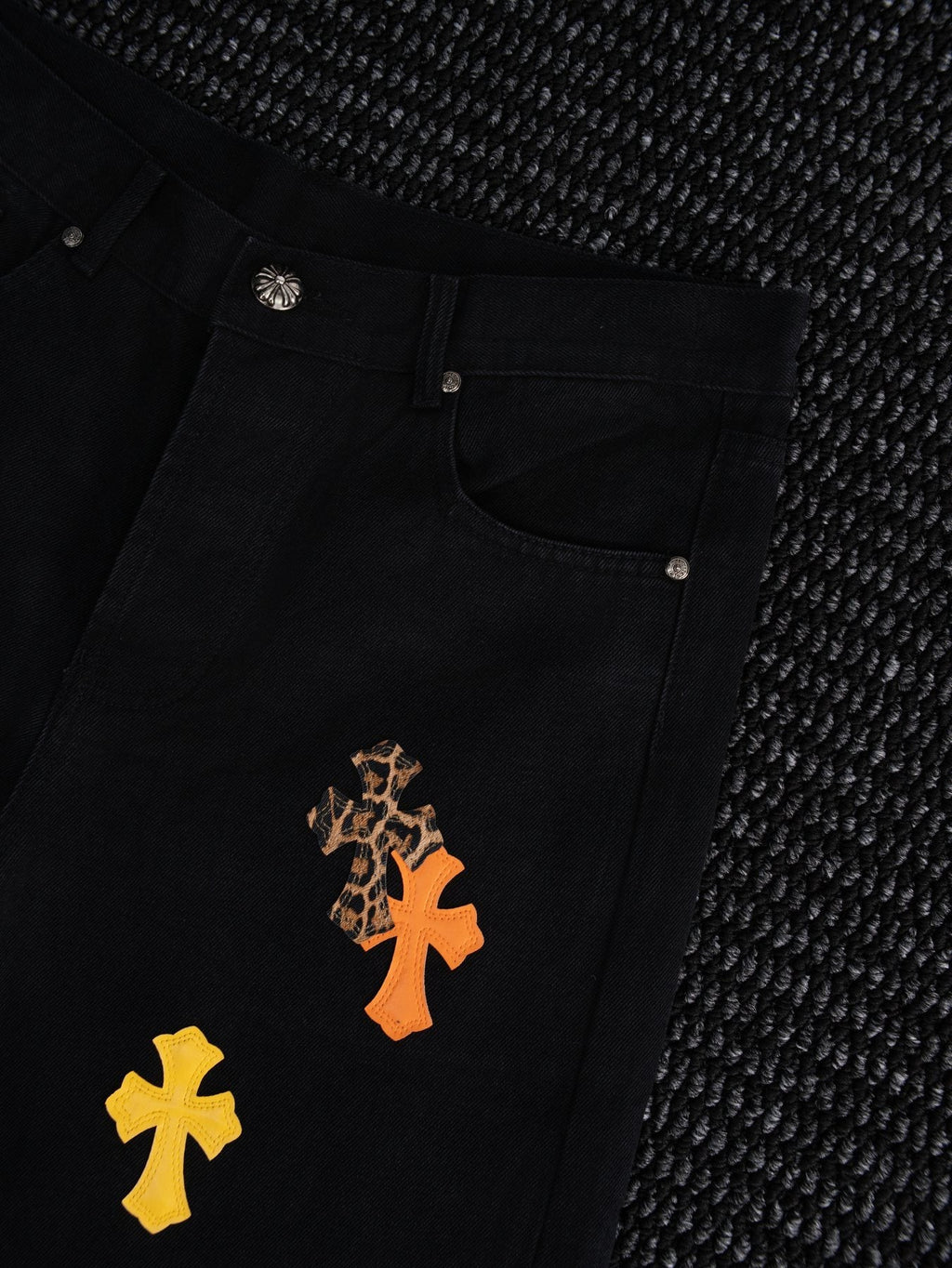 Chrome Hearts Cross Graphic Black Jeans — detail