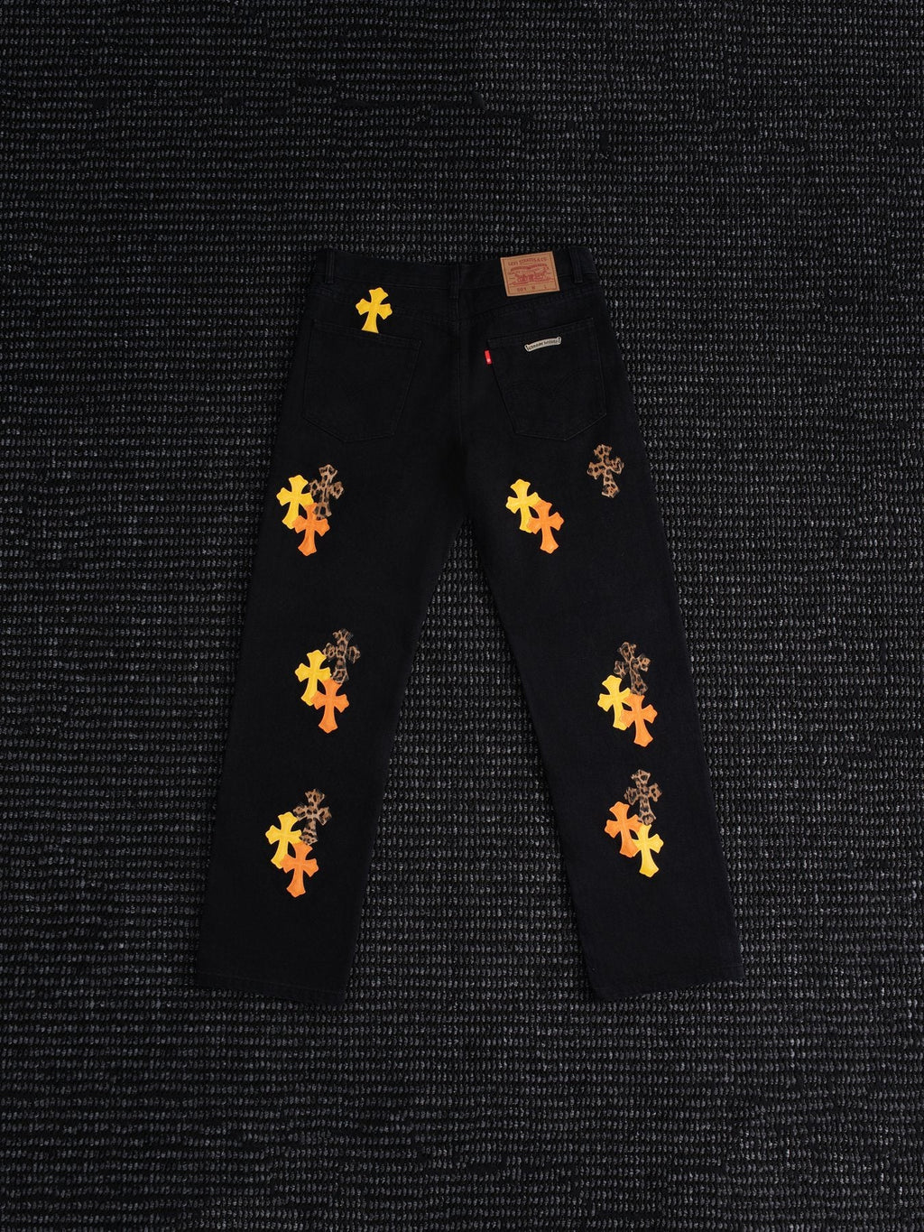 Chrome Hearts Cross Graphic Black Jeans — back