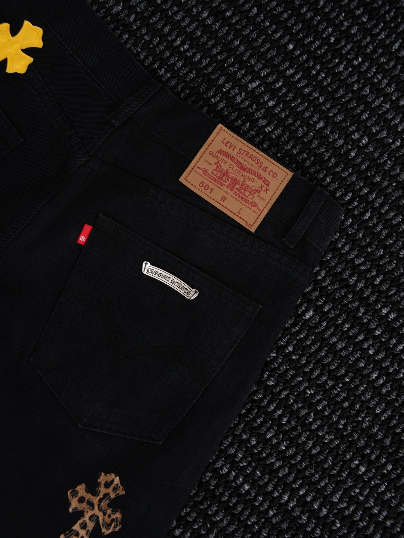 Chrome Hearts Cross Graphic Black Jeans — detail