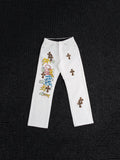 Chrome Hearts White Cross Applique Graphic Jeans — hero