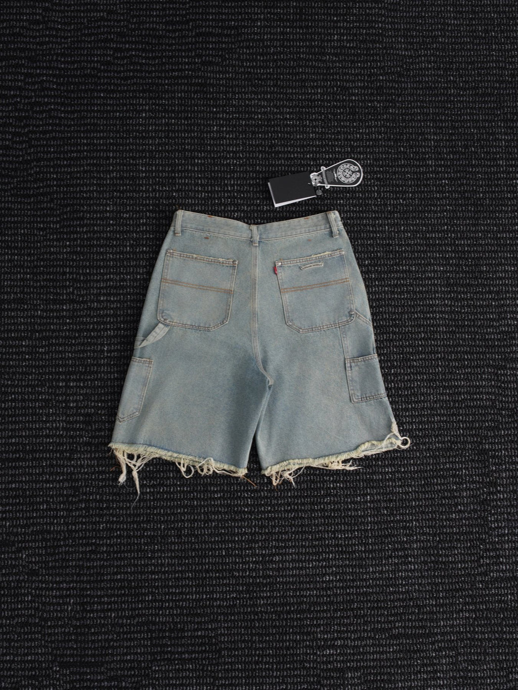 Chrome Hearts Light Blue Washed Denim Shorts — back
