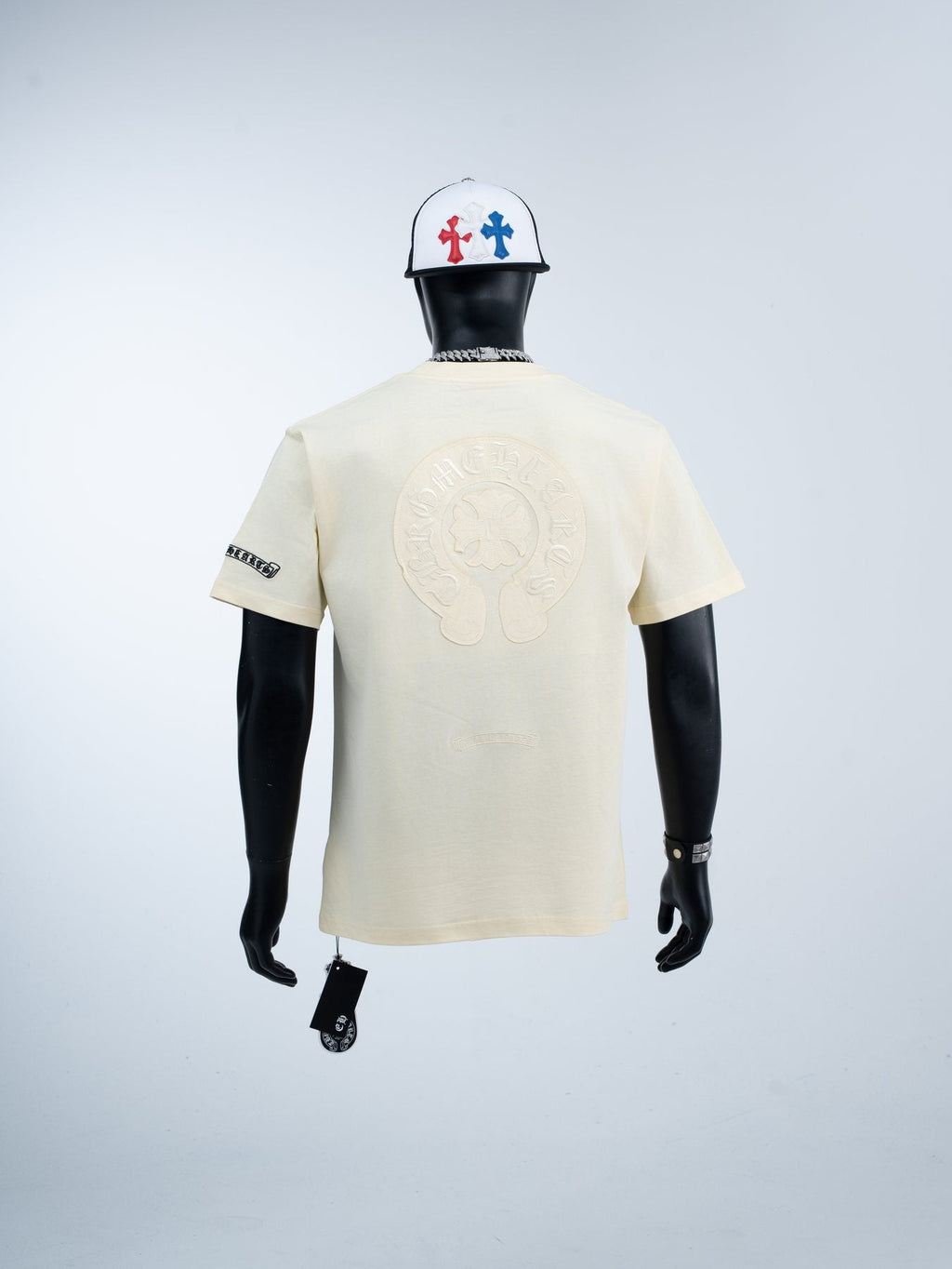Chrome Hearts Cream Horseshoe Graphic T-Shirt — back