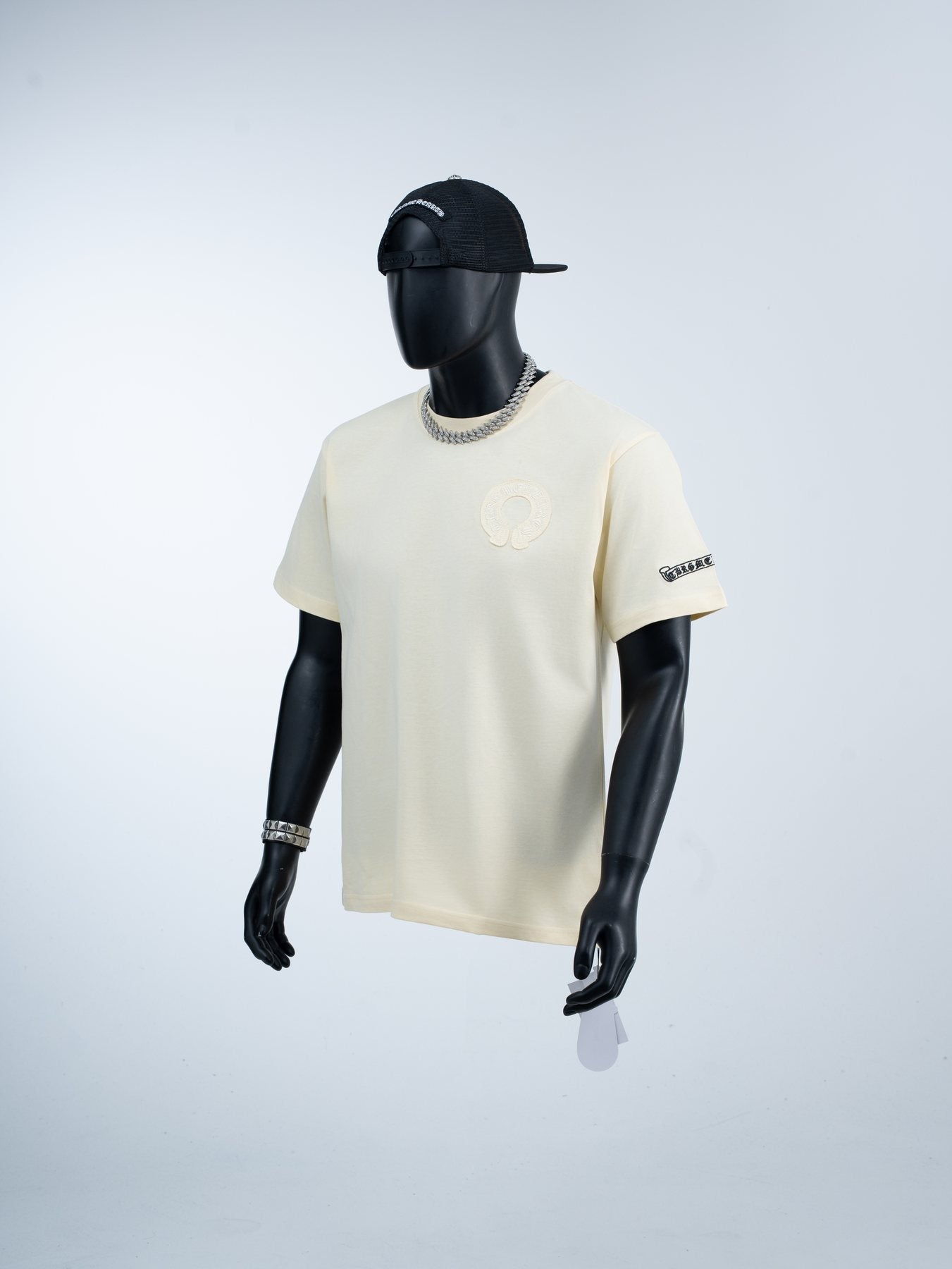 Chrome Hearts Cream Horseshoe Graphic T-Shirt — front