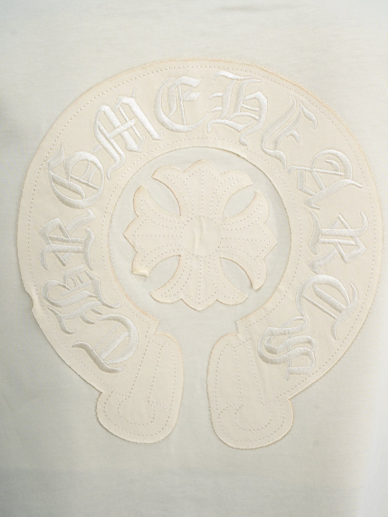 Chrome Hearts Cream Horseshoe Graphic T-Shirt — detail