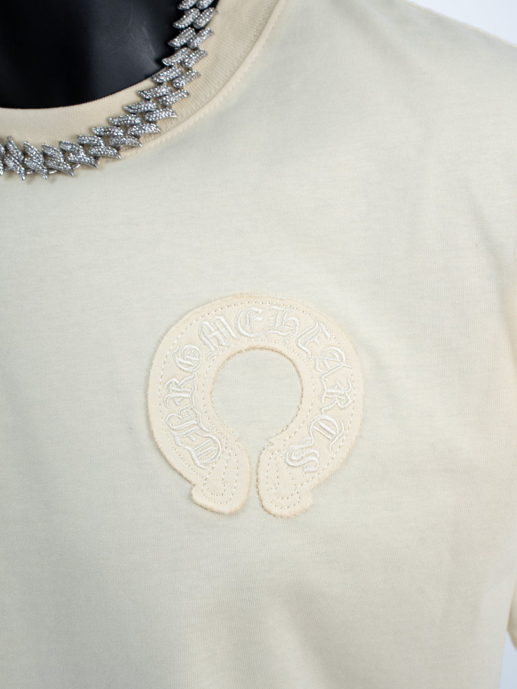 Chrome Hearts Cream Horseshoe Graphic T-Shirt — detail