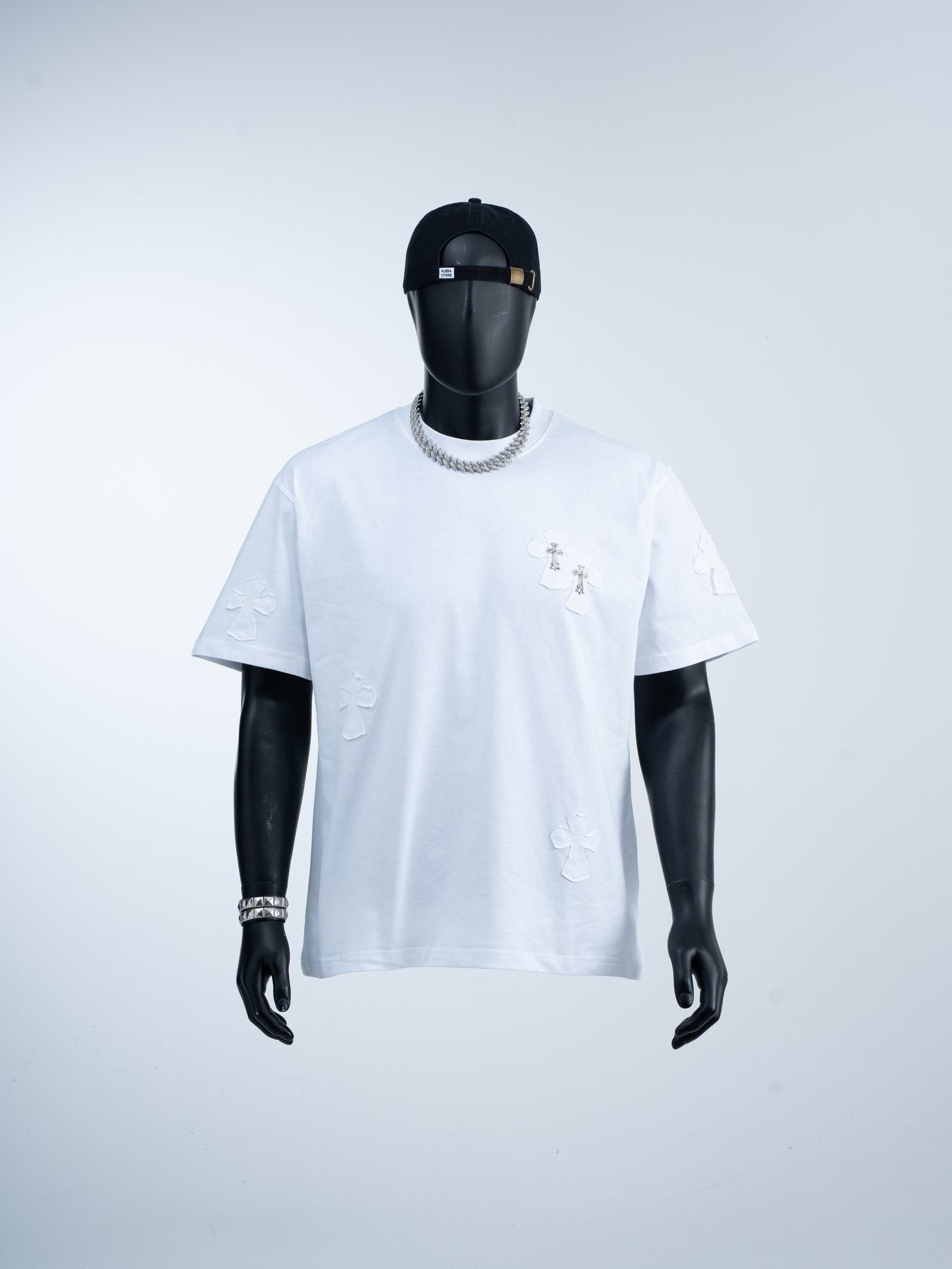 Chrome Hearts Slogan Cross Graphic T-Shirt — front