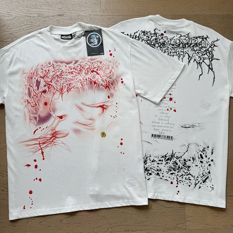 Hellstar Red and Black Graphic Short-Sleeve T-Shirt — context