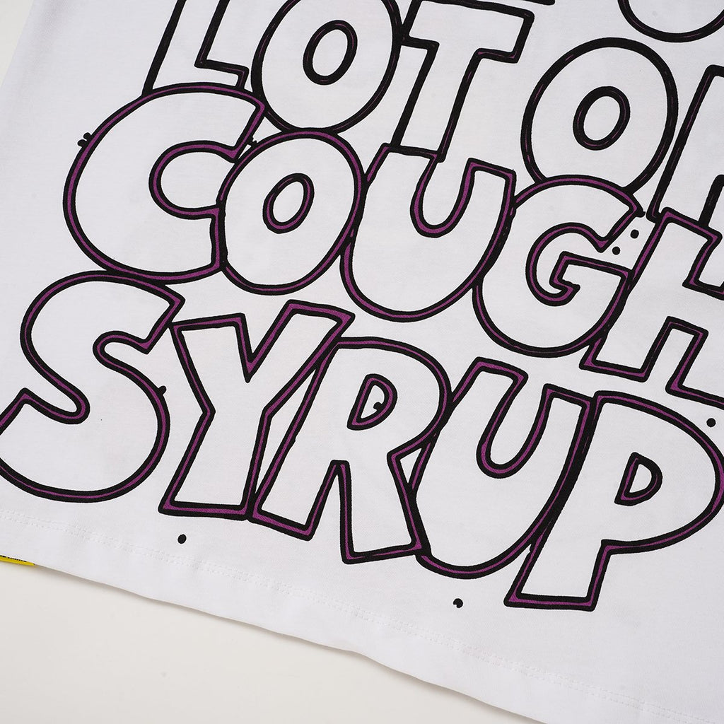 THAT'S A AWFUL LOT OF COUGH SYRUP Cartoon Ringer T-Shirt — detail