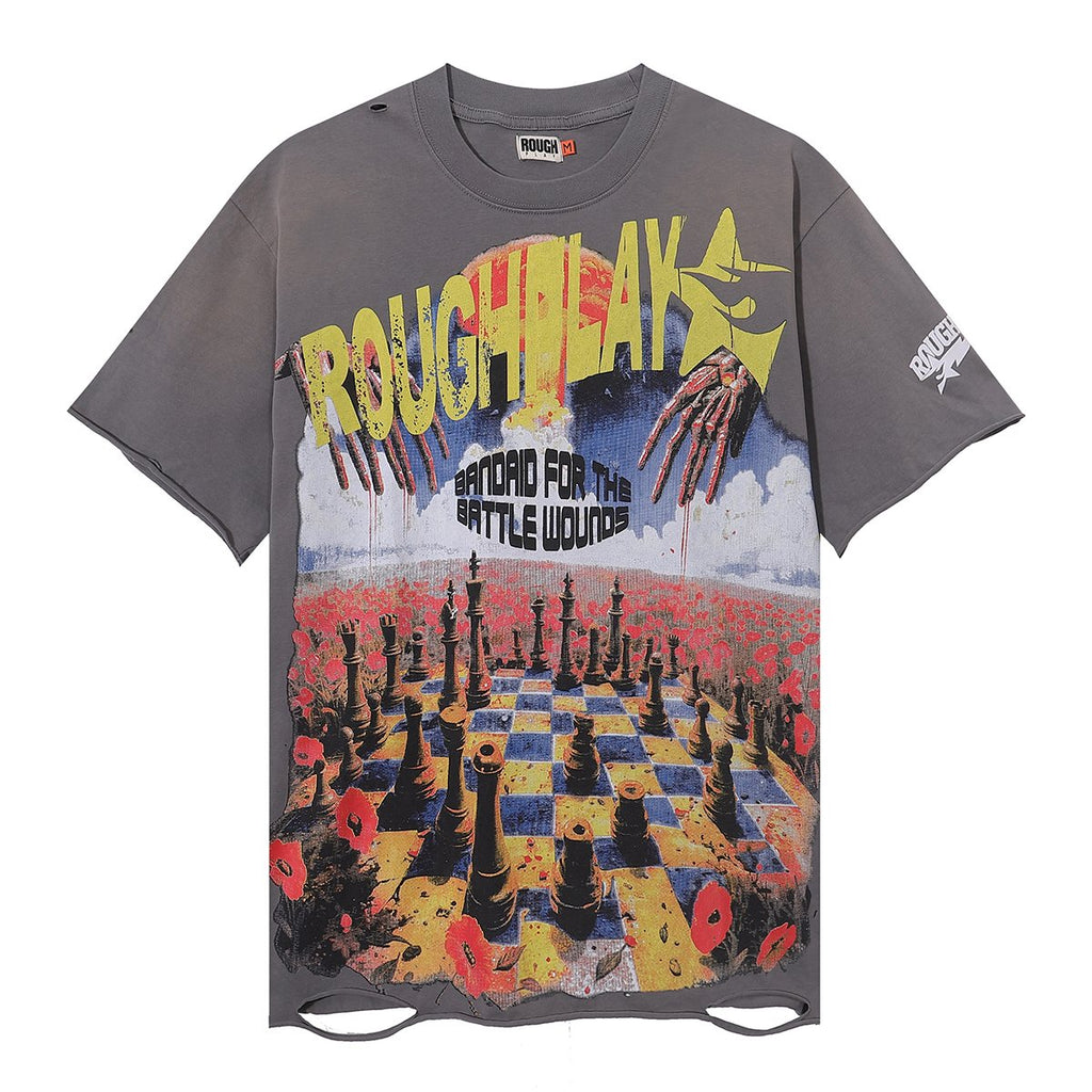 Rough Play Think Twice Chess Graphic T-Shirt — hero