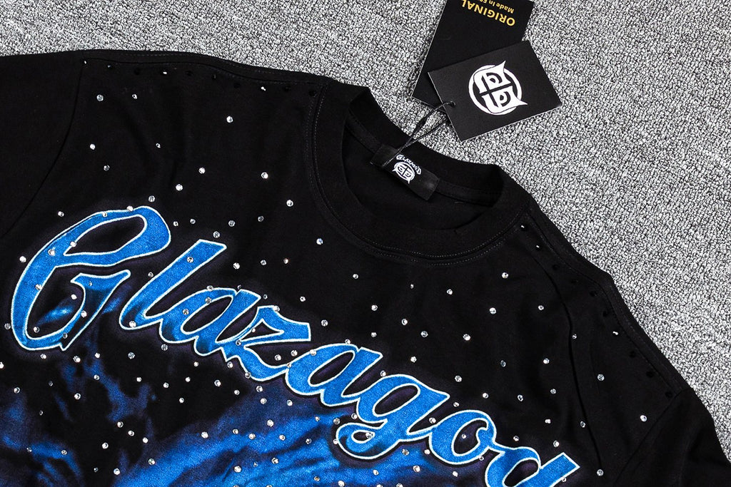 Glazagod Blue Graphic Short-Sleeve T-Shirt — detail