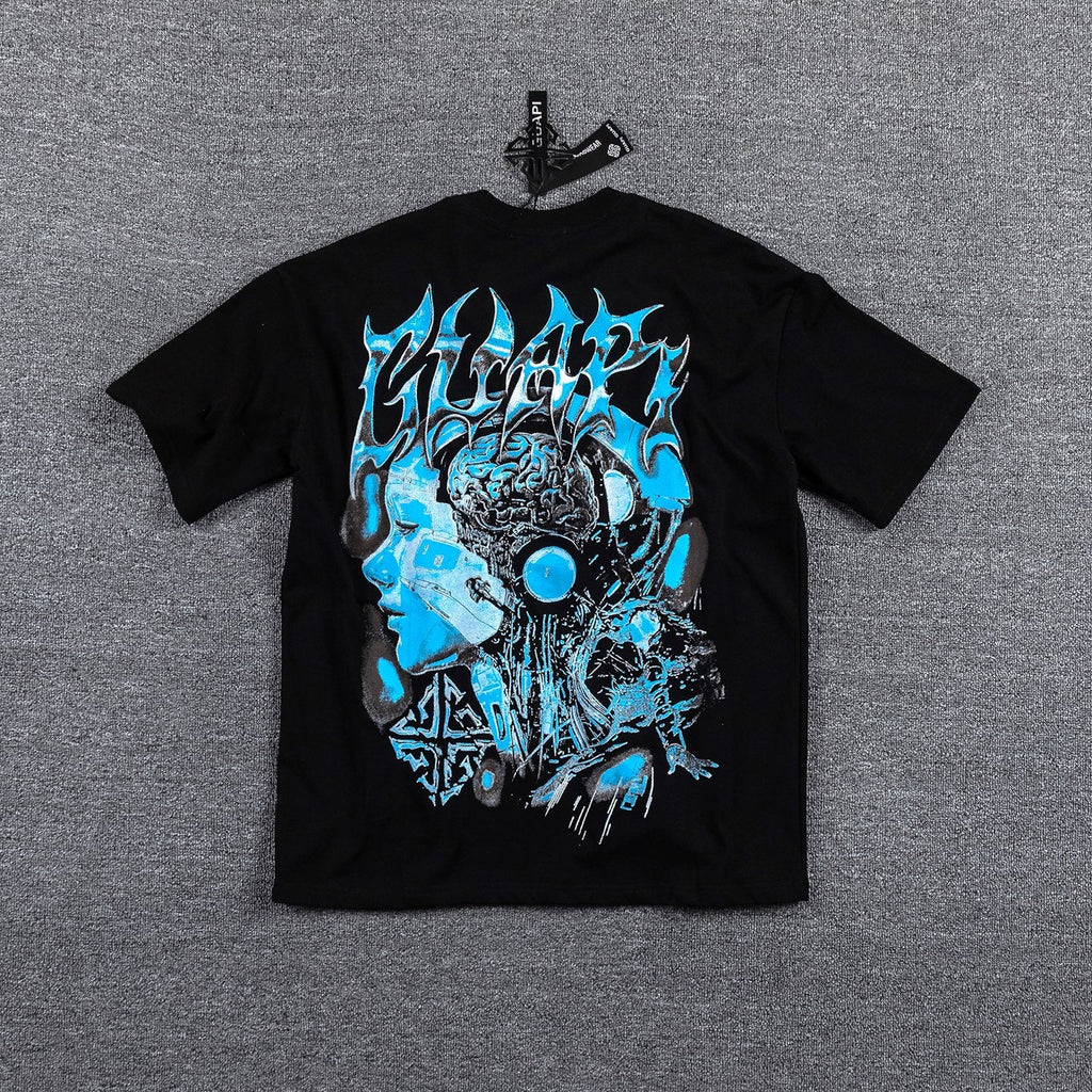 GUAPI Blue Graphic Short-Sleeve T-Shirt — back