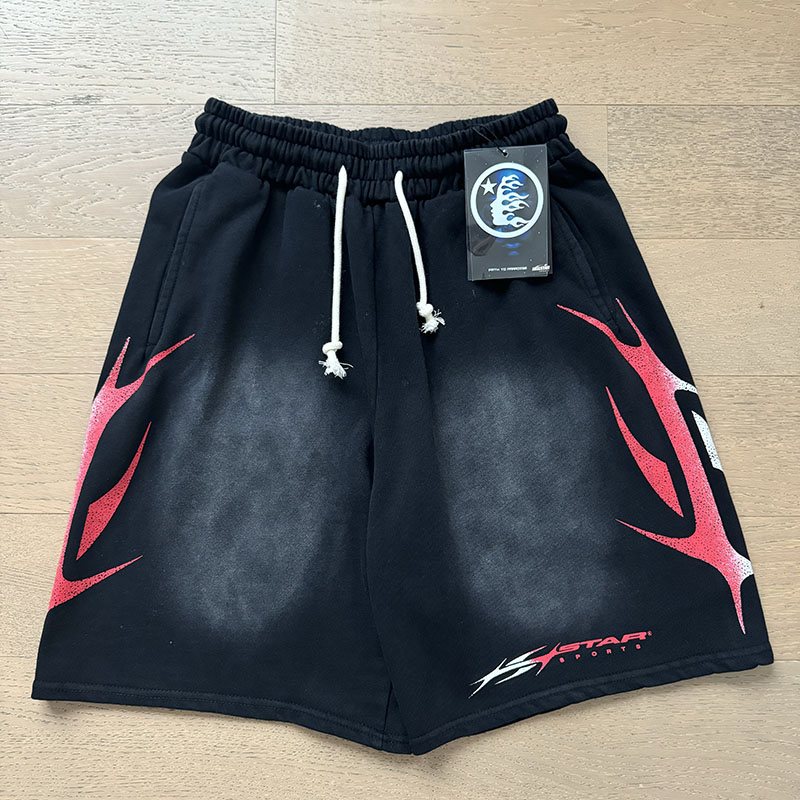 Hellstar Washed Black Graphic T-Shirt & Shorts Set — front