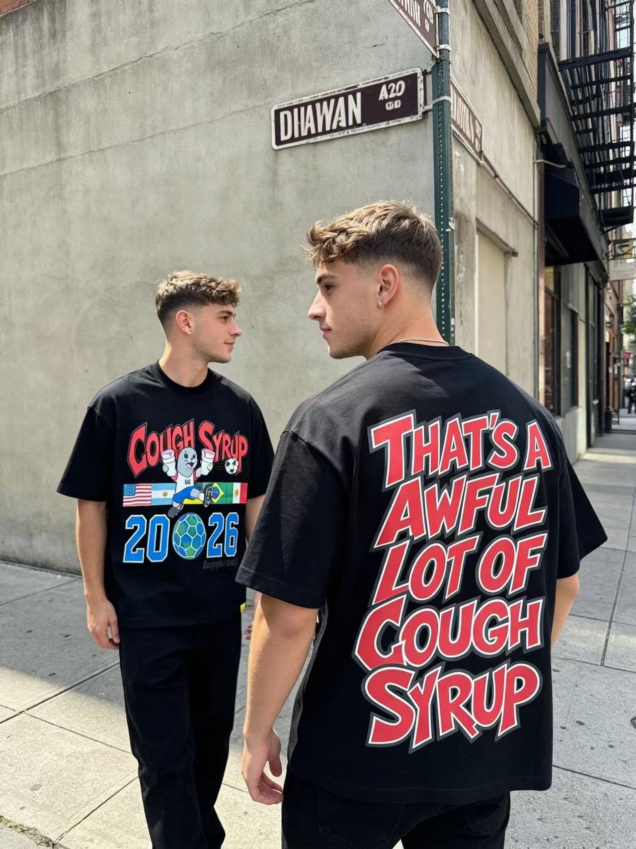 THAT'S A AWFUL LOT OF COUGH SYRUP Soccer Graphic T-Shirt — context
