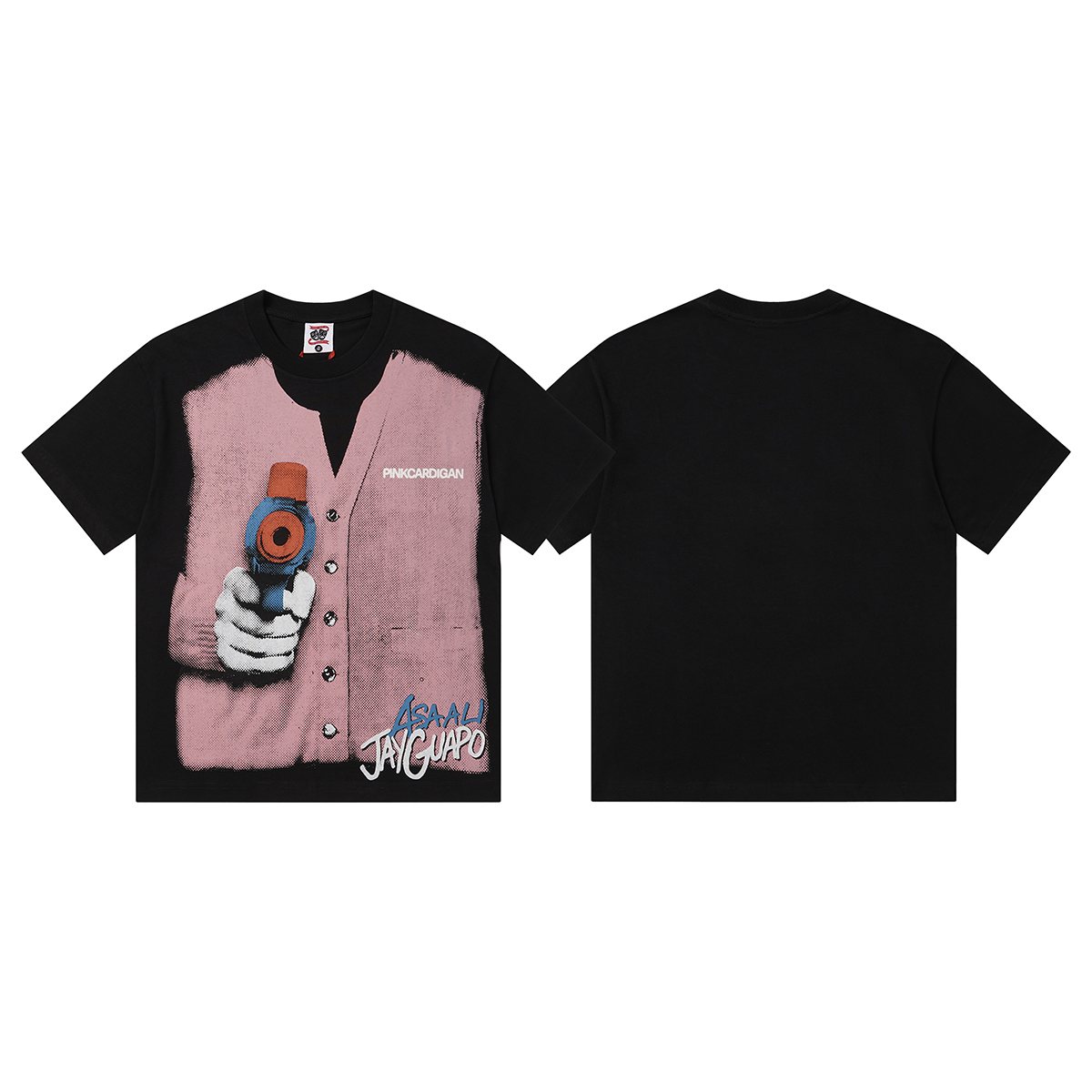 ASAALL Faux Cardigan Graphic T-Shirt — front