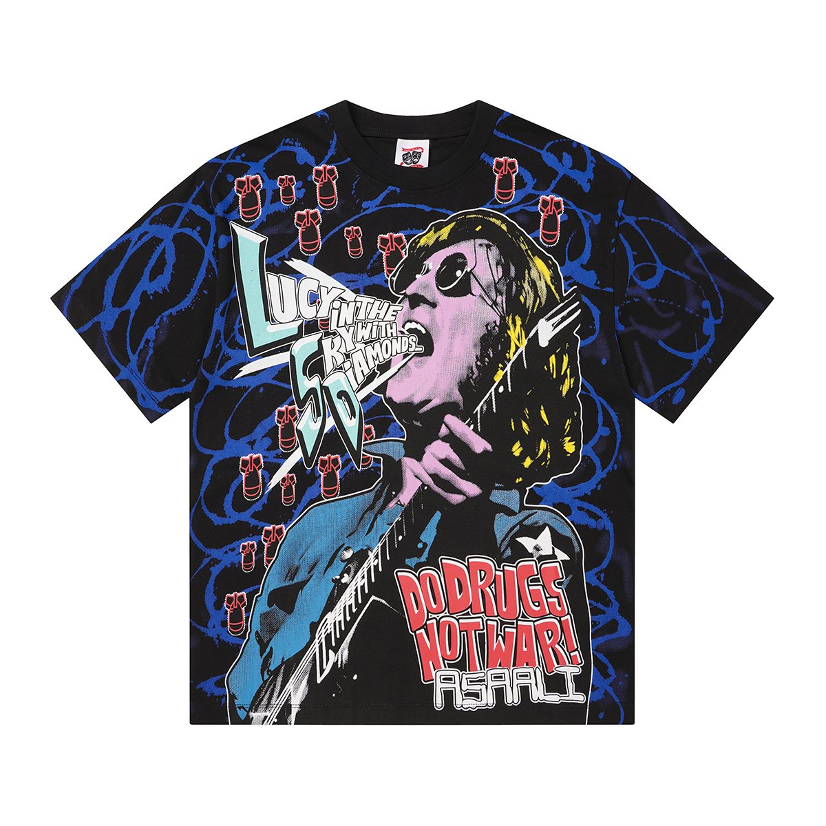 ASAALL Peace Love & Cocaine Singer Graphic T-Shirt — hero