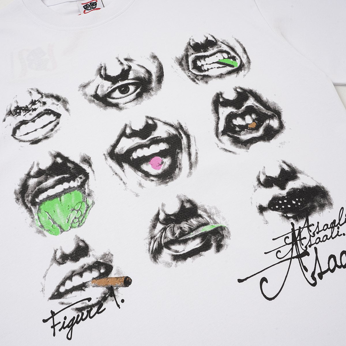 ASAALL Eye & Mouth Graphic Short-Sleeve T-Shirt — detail