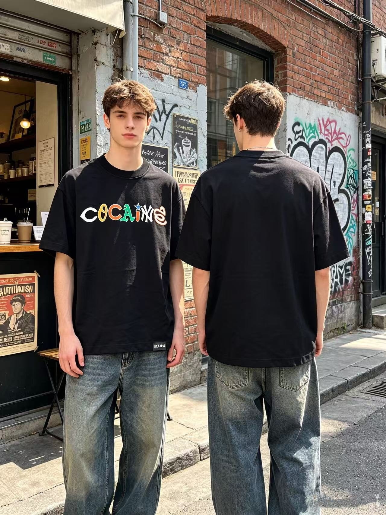 ASAALL Multicolor Wordmark Graphic T-Shirt — context