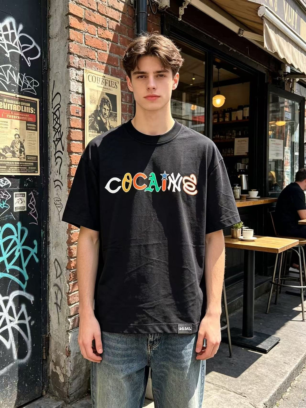 ASAALL Multicolor Wordmark Graphic T-Shirt — context