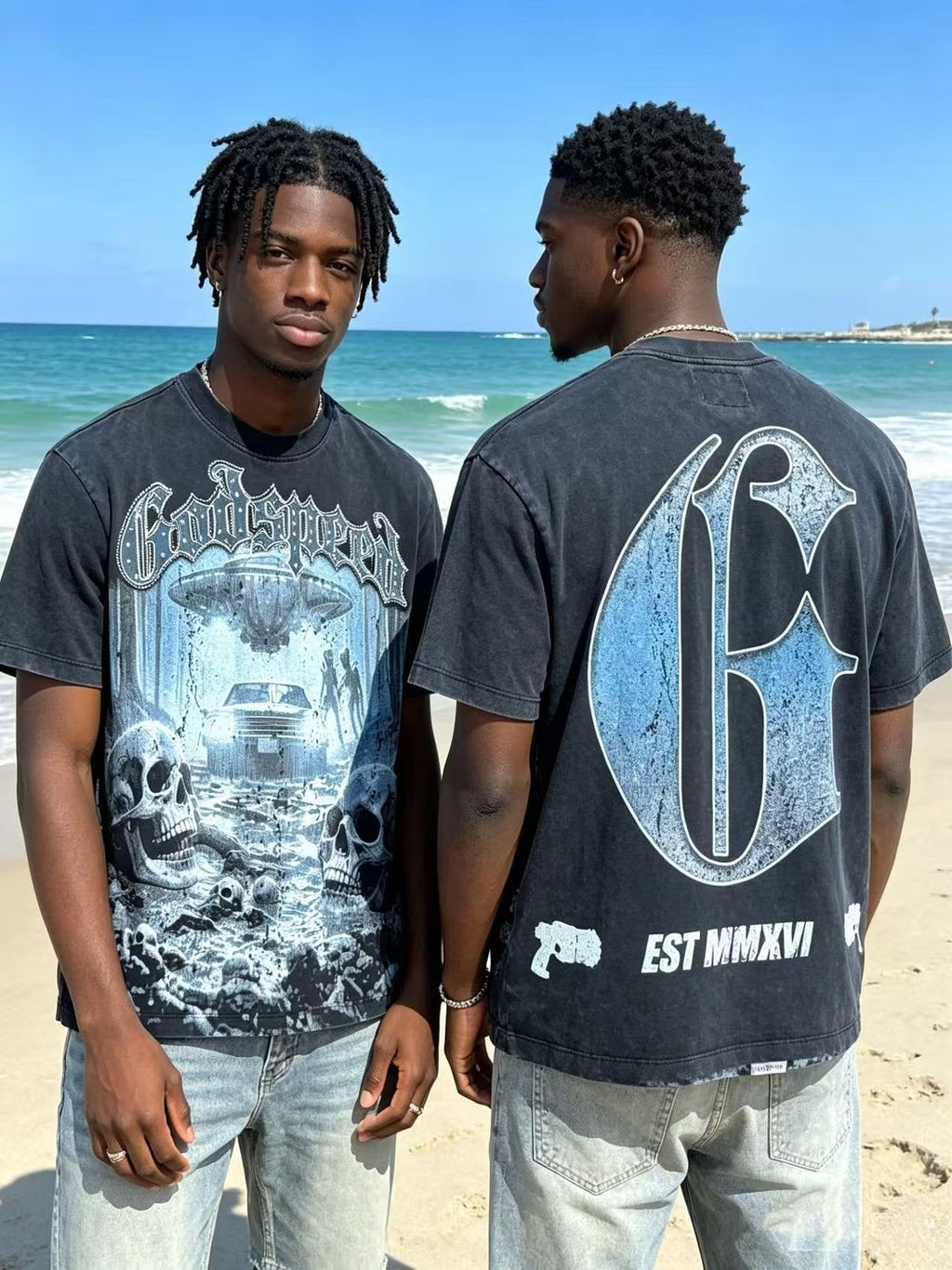 Godspeed Washed Black EST MMXXVI Graphic T-Shirt — context