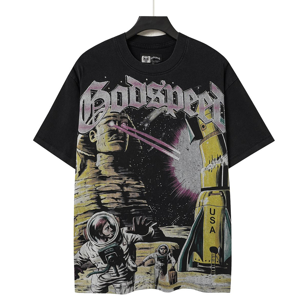 Godspeed Astronaut Rocket Graphic T-Shirt — hero