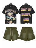 Godspeed Out Of Many One Landscape T-Shirt & Shorts Set — front