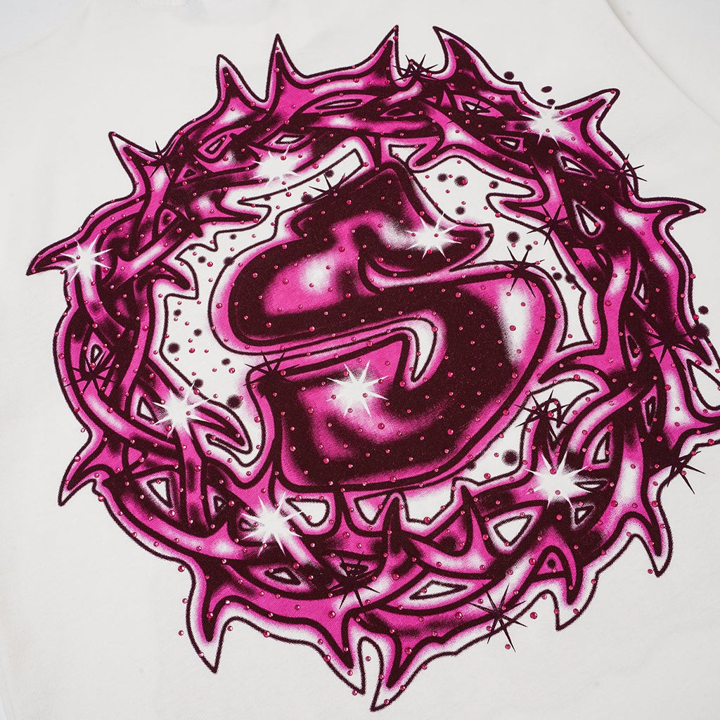 SAINT Rhinestone Front & Back Graphic T-Shirt — detail