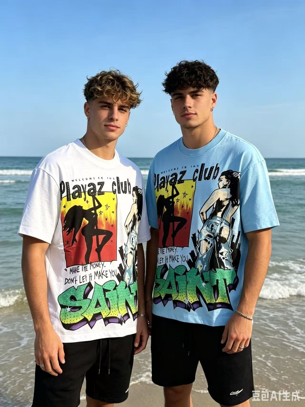SAINT Playaz Club Graphic T-Shirt — context