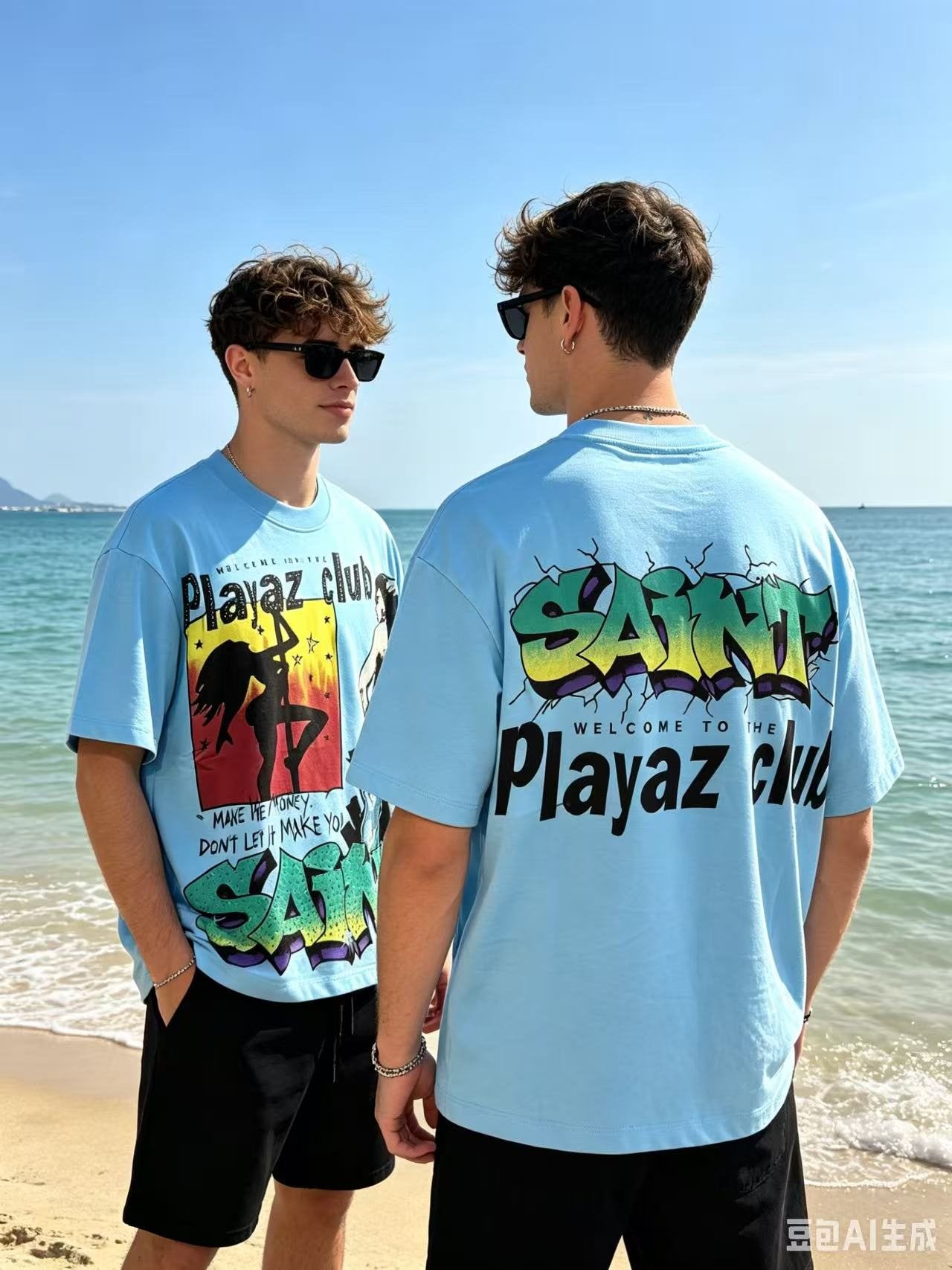 SAINT Playaz Club Graphic T-Shirt — context