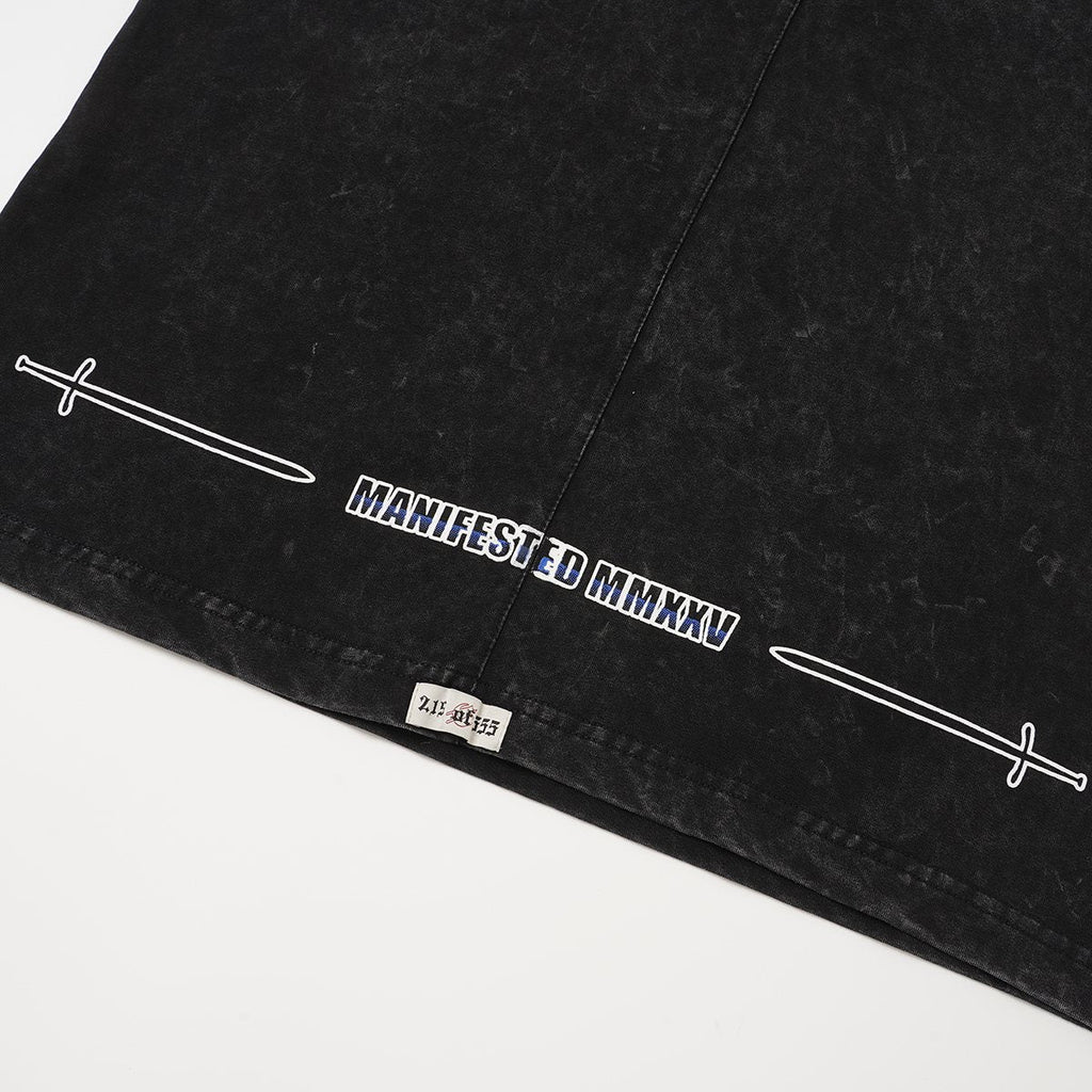 Godspeed Manifest Skull Studded Black Sleeveless T-Shirt — detail