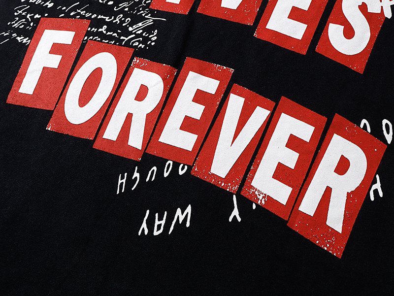 MIXED EMOTION Washed Black Graphic Ringer T-Shirt — detail