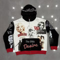 VARE ALL DAY Colorblock Rhinestone Zip Hoodie — hero