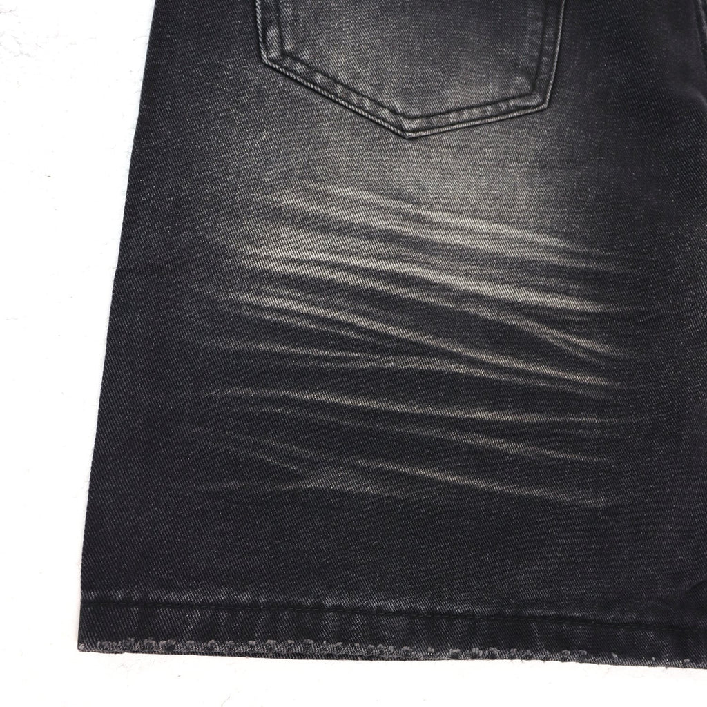 Valley Dreams Plaid Appliqué Rhinestone Denim Shorts — detail