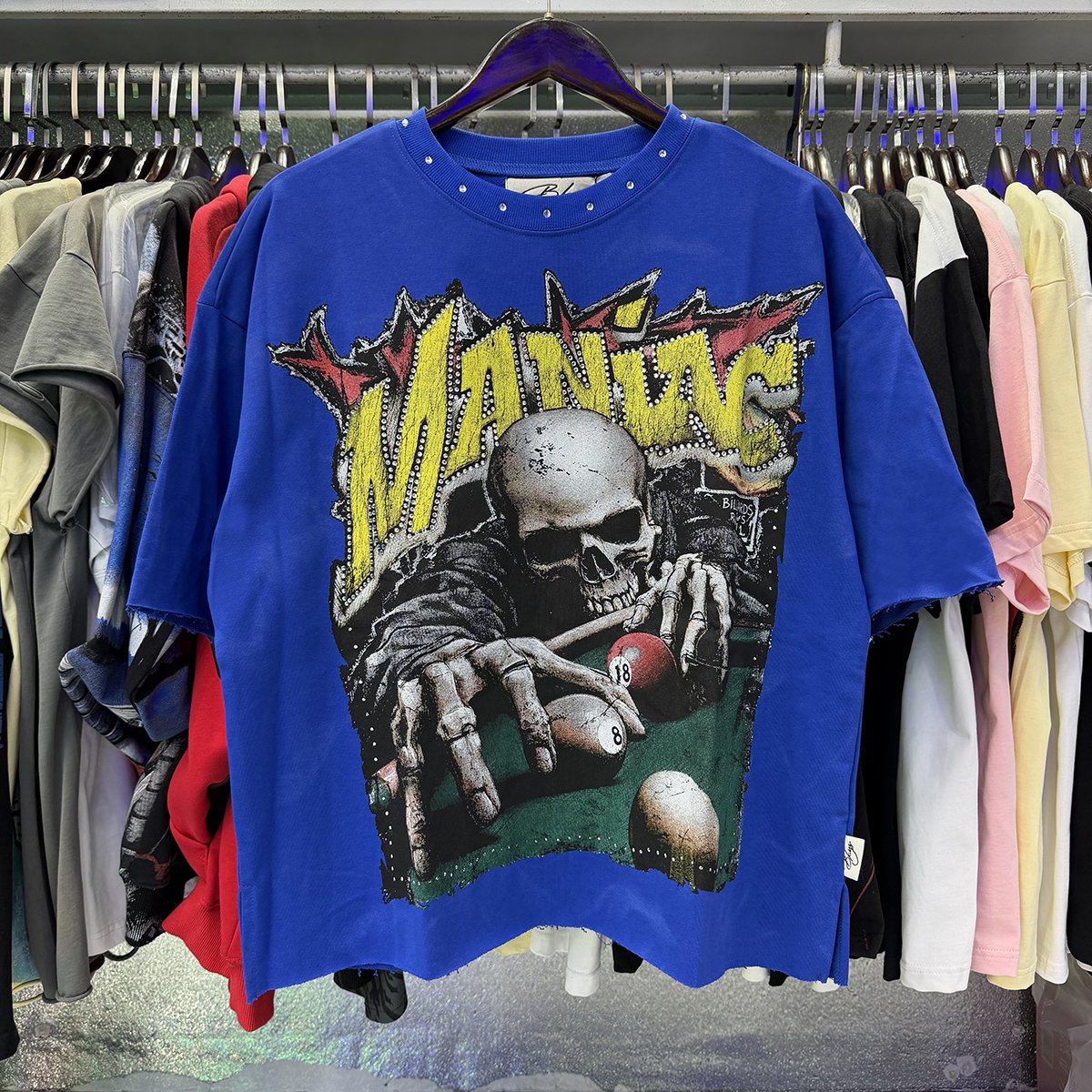 BKYS Revival Maniac Skull Billiards Graphic T-Shirt — context
