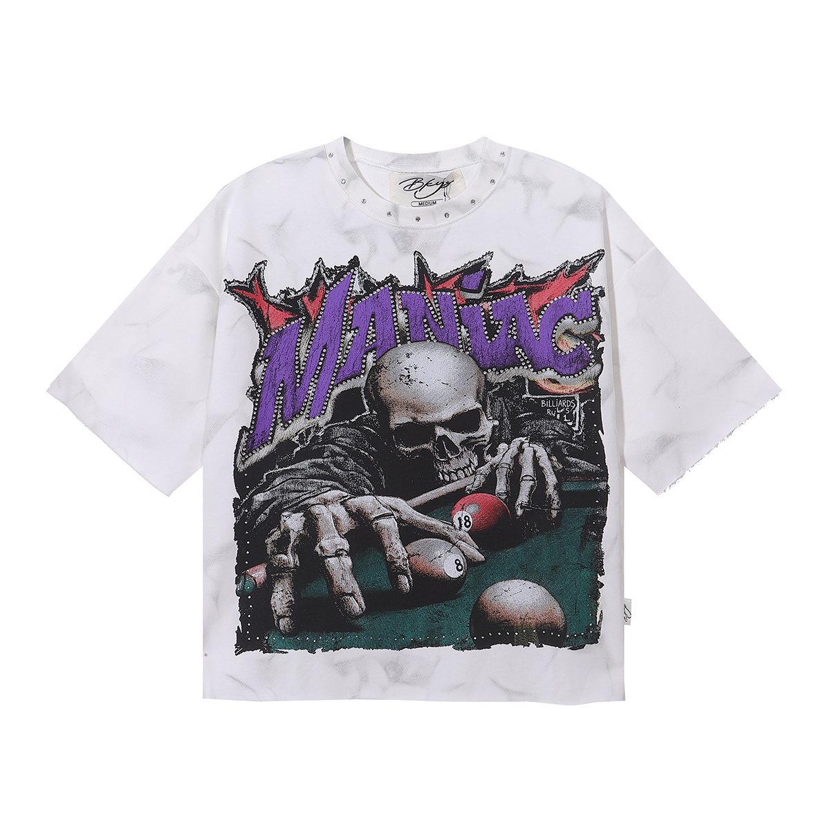 BKYS Revival Maniac Skull Billiards Graphic T-Shirt — front