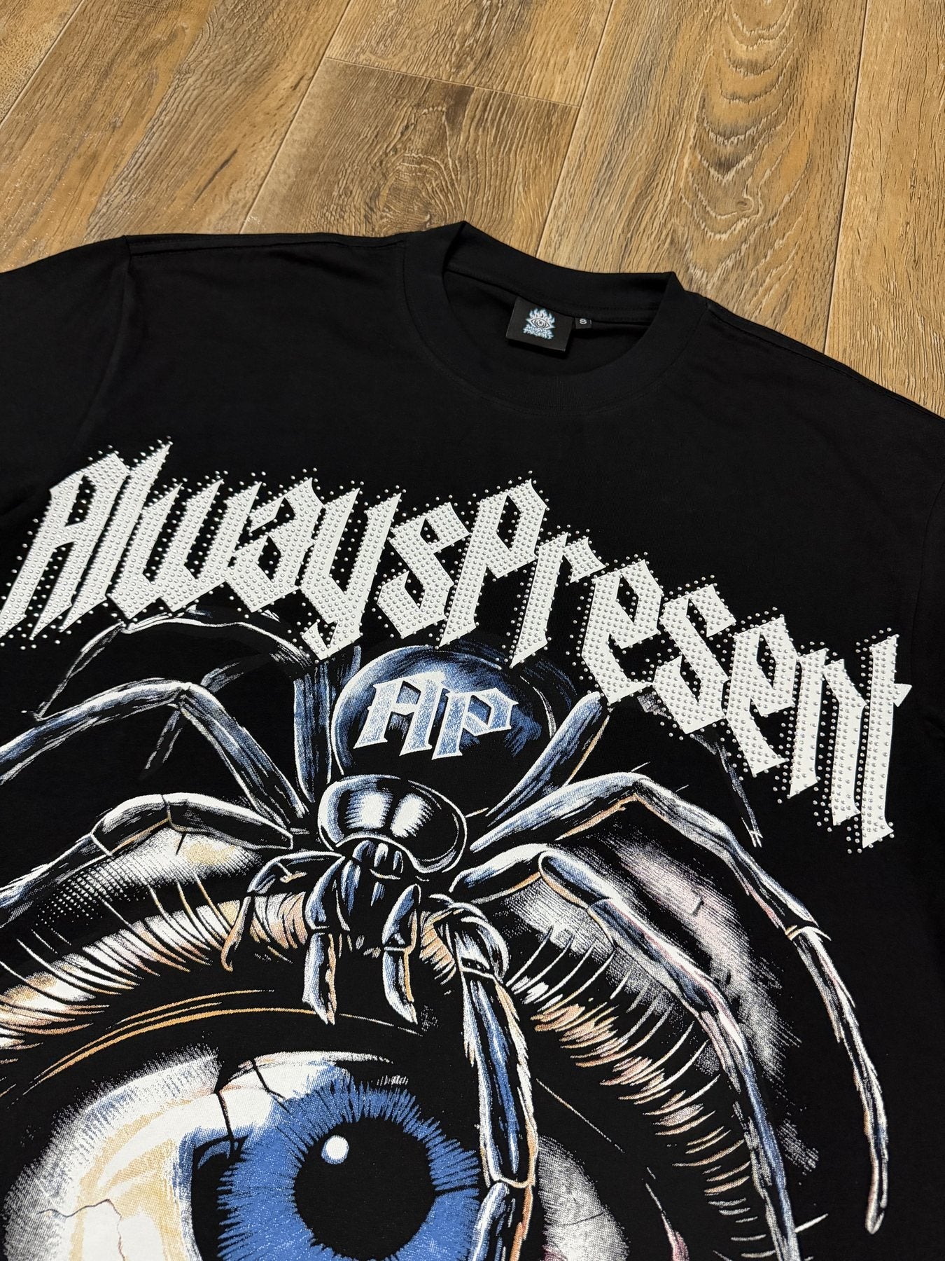 ALWAYS-PRESENT Champion Rhinestone Graphic Short-Sleeve T-Shirt — detail