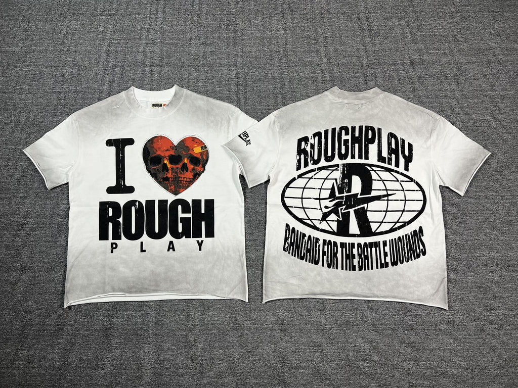 Rough Play Skull Heart Washed Graphic T-Shirt — comparison