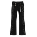 VALABASAS Rhinestone Embellished Black Flared Jeans — hero