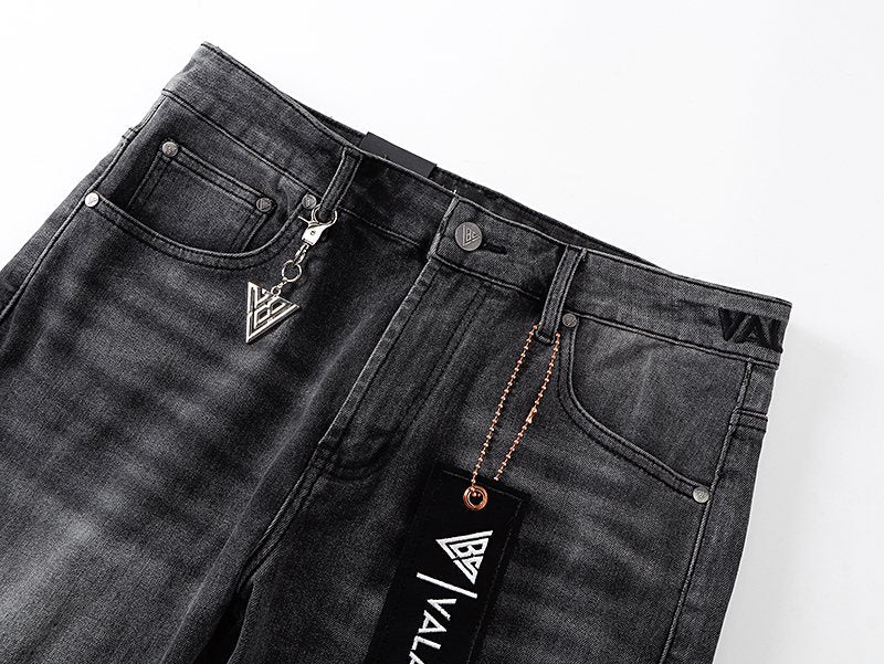 VALABASAS Washed Black Logo Graphic Bootcut Jeans — detail