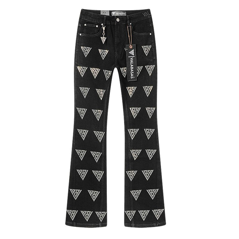 VALABASAS Black Triangle Motif Jeans — hero