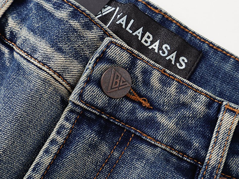 VALABASAS Triangle Motif Washed Denim Jeans — neck_label