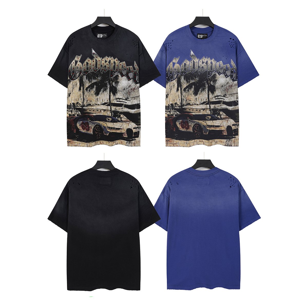 Godspeed Rhinestone Car Graphic T-Shirt — comparison