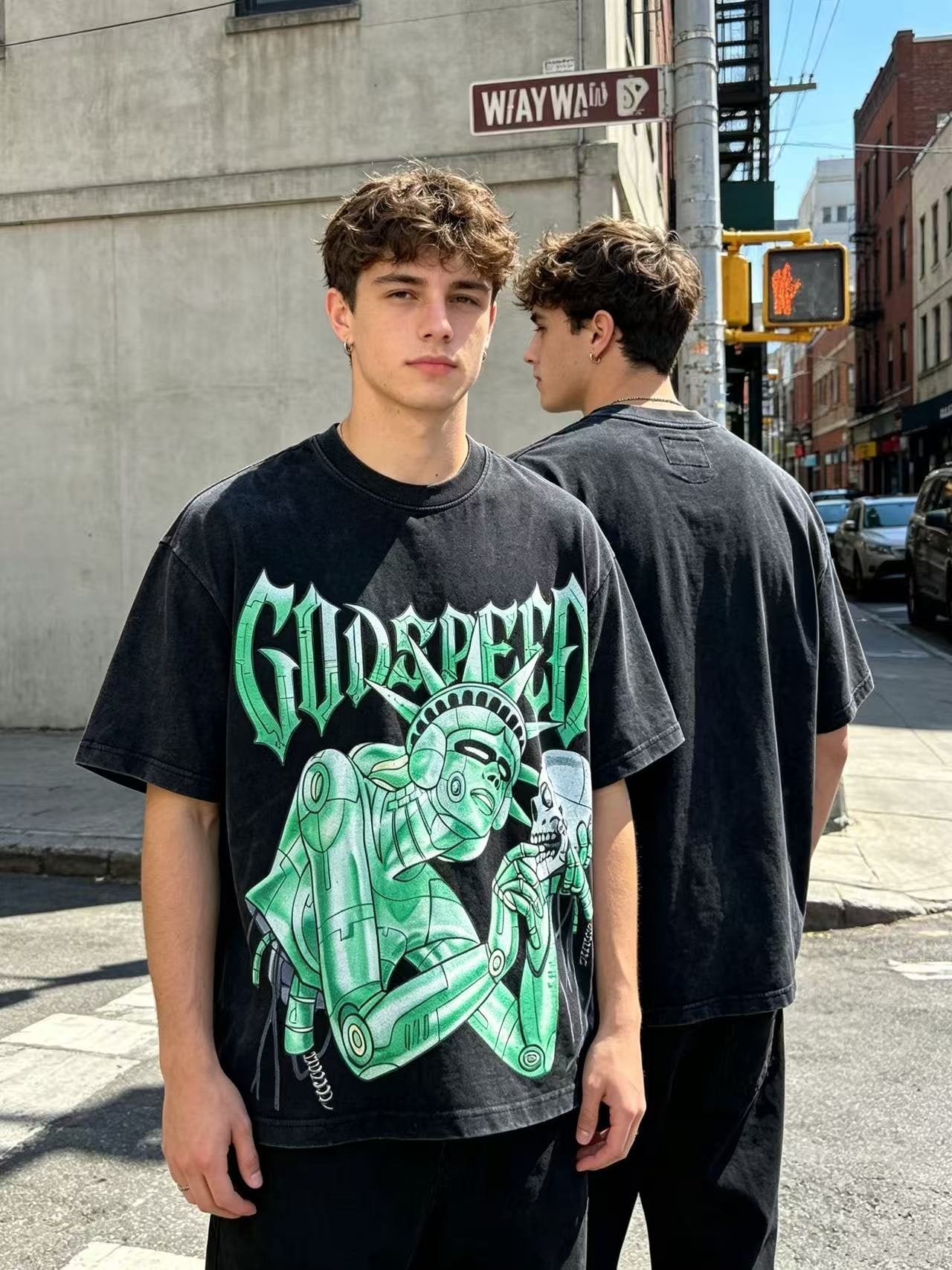 Godspeed Robot Skull Graphic T-Shirt — context