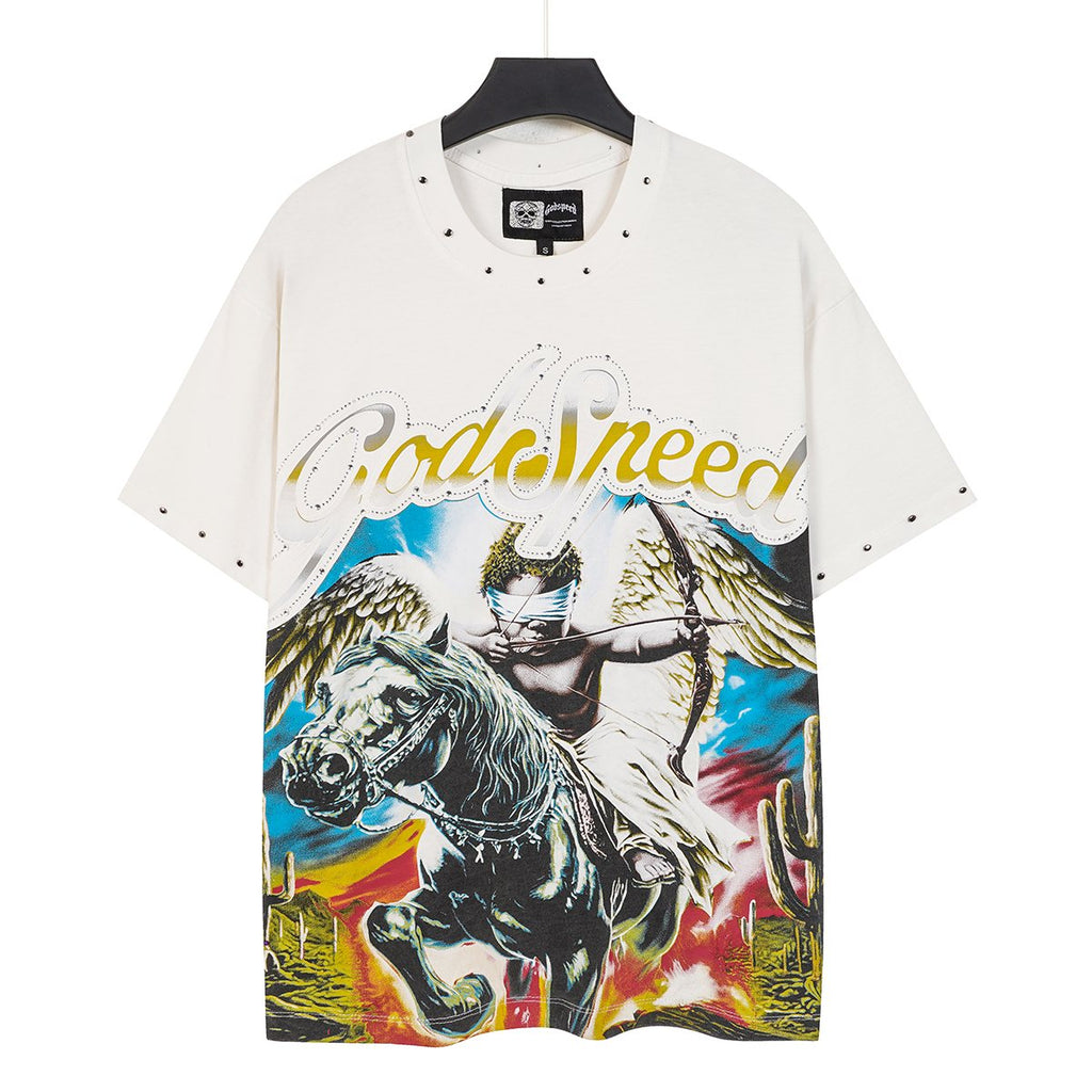 Godspeed Angel Horse Rhinestone Graphic T-Shirt — hero