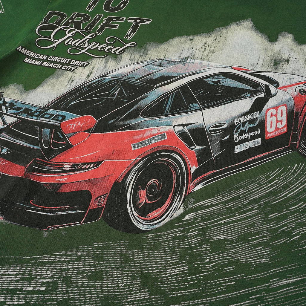 Godspeed Born to Drift Racing Graphic T-Shirt — detail