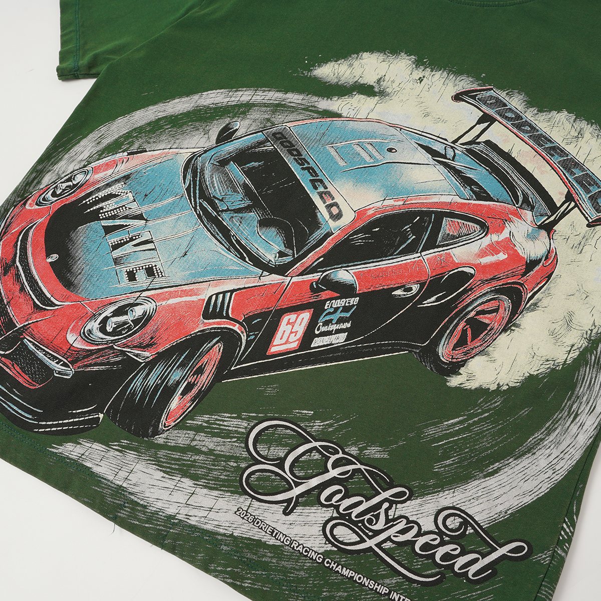 Godspeed Born to Drift Racing Graphic T-Shirt — detail