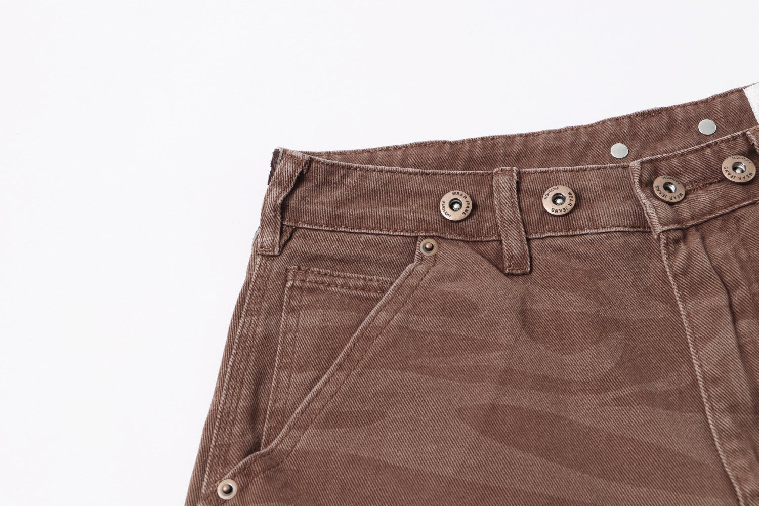 Hellstar Brown Tonal Logo Denim Shorts — detail