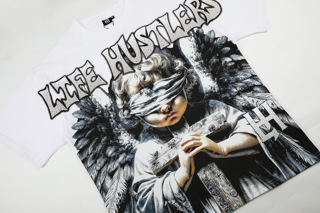 Life Hustlere LIFE HUSTLERS Angel Graphic T-Shirt - White/Black — detail