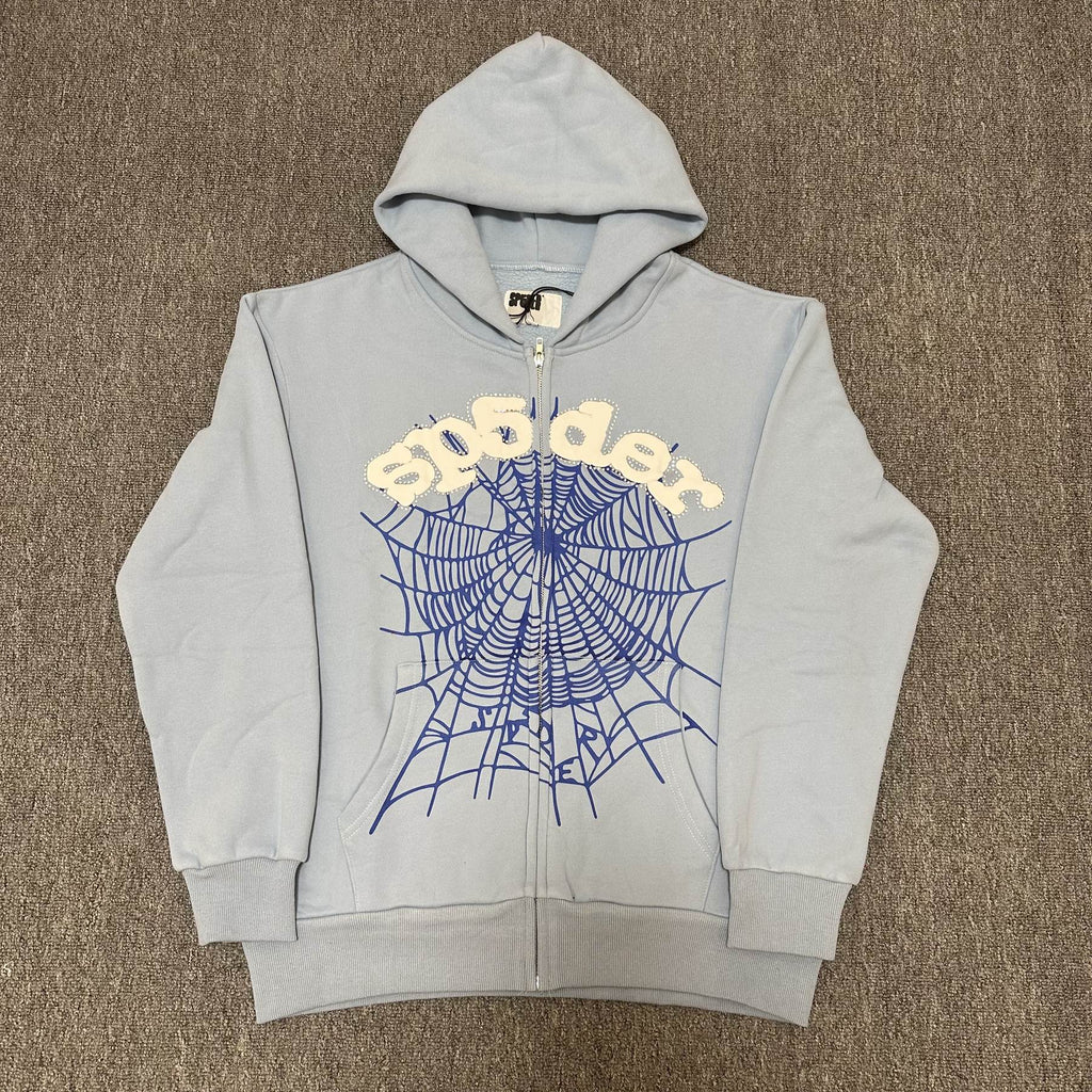 Sp5der Spiderweb Graphic Zip Hoodie — front
