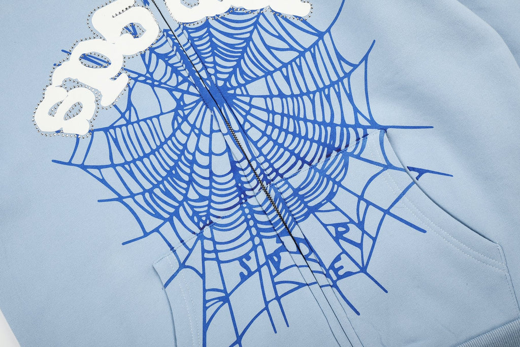 Sp5der Spiderweb Graphic Zip Hoodie — detail